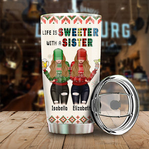 To My Sister - I'd Fight A Bear For You - Personalized Tumbler.