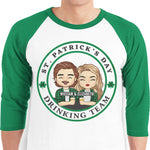 Be Careful! We're The Best Drinking Team - Gift For Couples, Husband Wife, Personalized St. Patrick's Day Unisex Raglan Shirt