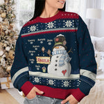 Grandma Snowman & Her Little Snowflakes - Family Personalized Custom Ugly Sweatshirt - Unisex Wool Jumper - Christmas Gift For Grandma, Grandparent