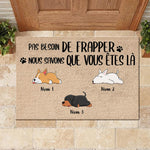 Tous les visiteurs doivent être approuvés par notre chien French - Funny Personalized Dog Decorative Mat