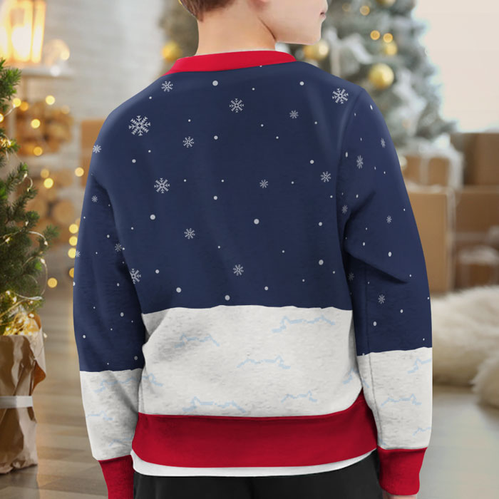 Christmas Is A Time For Family Kid - Family Personalized Custom Ugly Sweatshirt - Unisex Wool Jumper - Christmas Gift For Family Members