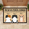 Tieni La Porta Chiusa Italian - Funny Personalized Cat Decorative Mat
