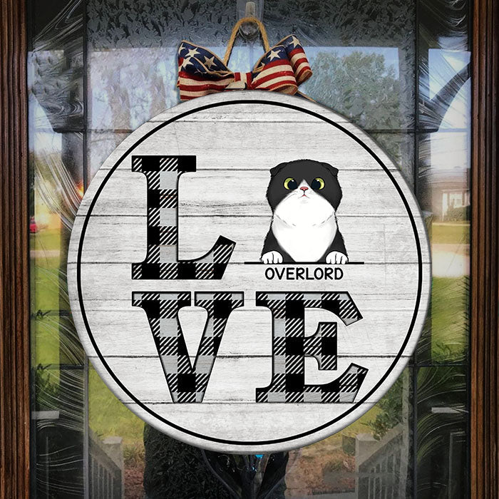 Love Cat - Funny Personalized Cat Door Sign