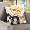 Trouble With My Cats - Funny Personalized Cat Pillow (Insert Included)