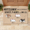 Tous les visiteurs doivent être approuvés par notre chien French - Funny Personalized Dog Decorative Mat
