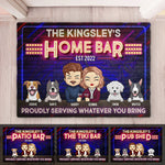 Proudly Serving Whatever You Bring - Gift For Couples, Husband Wife, Personalized Decorative Mat