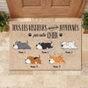 Tous les visiteurs doivent être approuvés par notre chien French - Funny Personalized Dog Decorative Mat