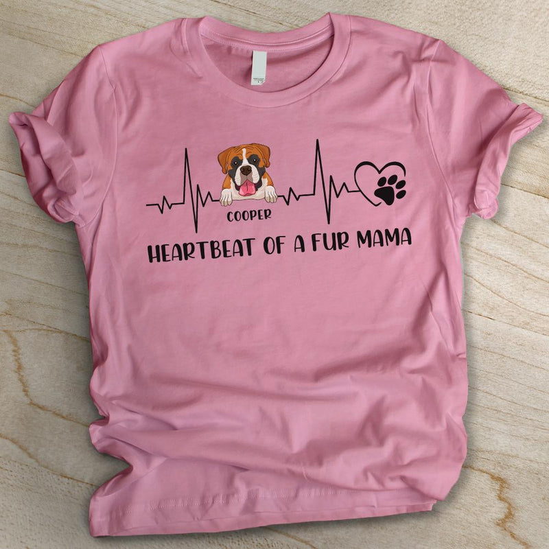Heartbeat Of A Fur Mama - Personalized Custom Unisex T-shirt
