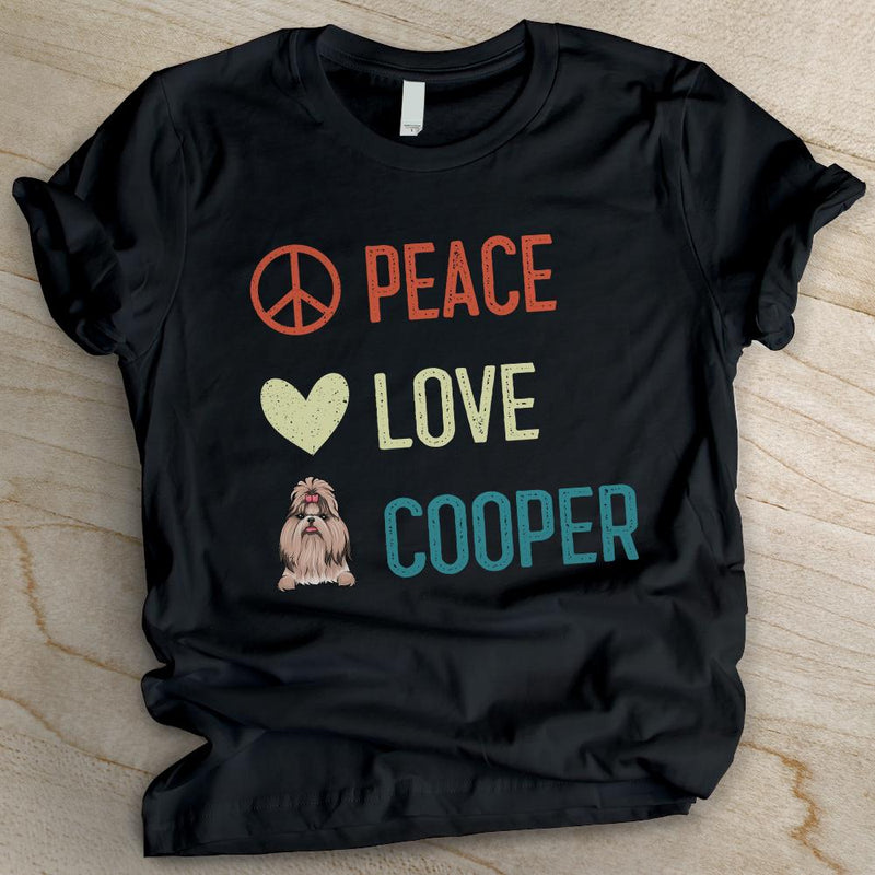 Peace Love Dog - Personalized Custom Unisex T-shirt