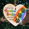 I Wish The Rainbow Bridge Had Visiting Hours - Personalized Custom Heart Shaped Wood Christmas Ornament - Memorial Gift, Sympathy Gift, Christmas Gift