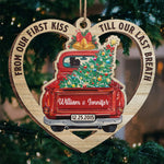 Custom Name and Date Christmas Couple Gifts - Personalized Ornament