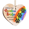 I Wish The Rainbow Bridge Had Visiting Hours - Personalized Custom Heart Shaped Wood Christmas Ornament - Memorial Gift, Sympathy Gift, Christmas Gift