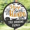 Home Sweet Haunted Home - Personalized Shaped Wood Sign, 2 Layers Sign - Gift For Family, Halloween Gift