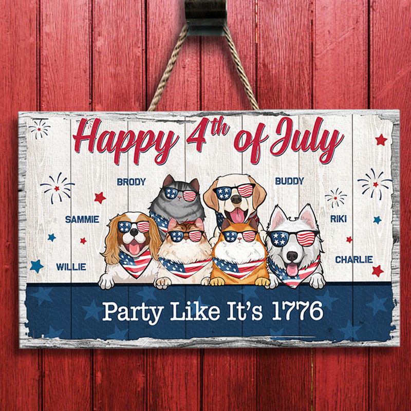 Happy 4th of July - 4th Of July Funny Personalized Pet Rectangle Sign