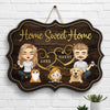 Our Home Sweet Home - Personalized Shaped Wood Sign - Gift For Couples, Gift For Pet Lovers