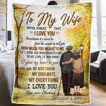 To My Wife Never Forget That I Love You - Gift For Couples, Personalized Blanket
