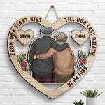 Till Our Last Breath - Personalized Shaped Wood Sign - Gift For Couples, Husband Wife