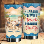 Travel Partners For Life - Personalized Tumbler - Gift For Couples, Husband Wife