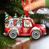 Happy Christmas With Dog And Cat - Personalized Custom Car Shaped Wood Christmas Ornament