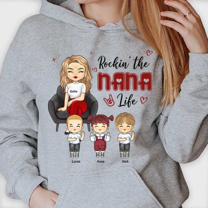 Rockin' The Mama Life - Gift For Mom, Grandma - Personalized Unisex T-shirt, Hoodie