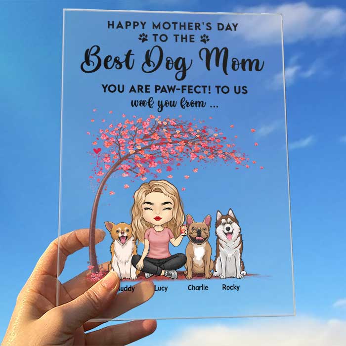 To The Best Dog Mom You Are Paw-fect - Gift For Mother's Day, Personalized Acrylic Plaque