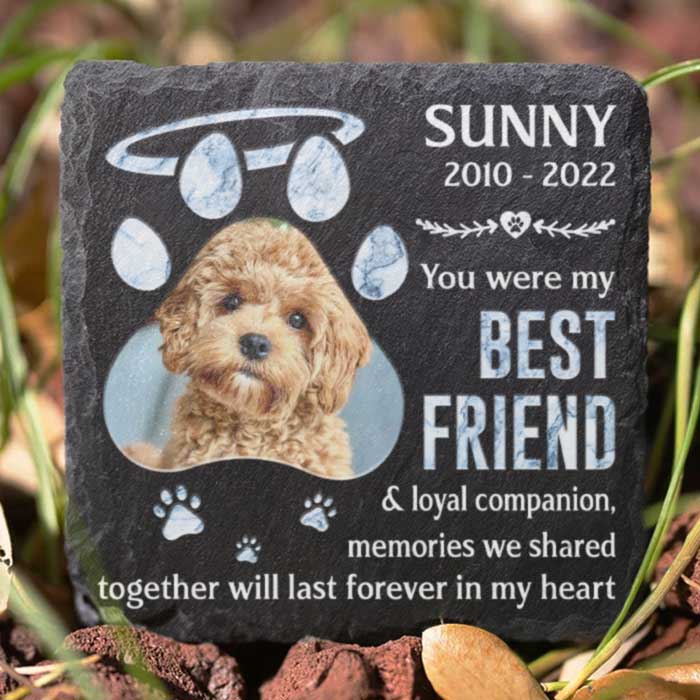 Together Will Last Forever In My Heart - Personalized Memorial Stone, Pet Grave Marker - Upload Image, Memorial Gift, Sympathy Gift