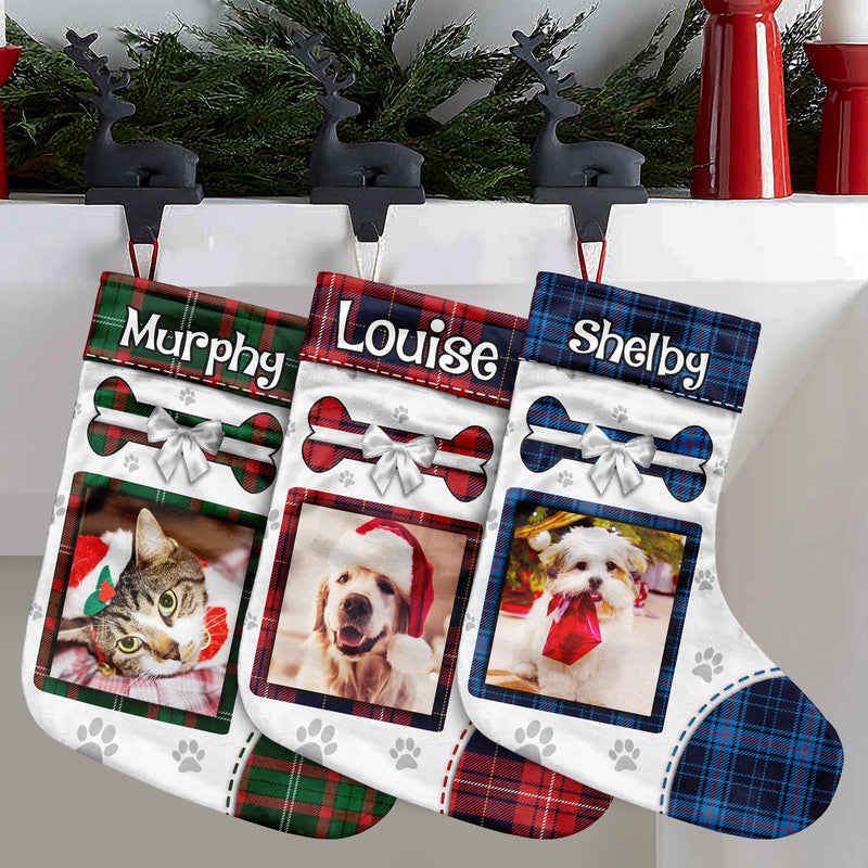 Have A Fetching Christmas - Upload Pet Photo - Personalized Christmas Stocking