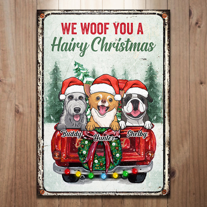 Happy Christmas With Your Dogs - Personalized Metal Sign