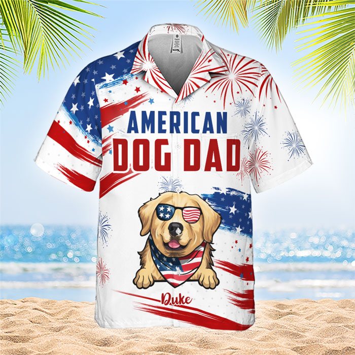 American Pet Dad - Personalized Hawaiian Shirt - Gift For Dad, Gift For Pet Lovers