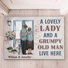 A Lovely Couple Live Here - Personalized Decorative Mat - Gift For Couples, Husband Wife