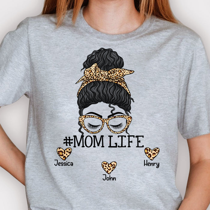 Mom Life Messy Bun - Personalized Unisex T-shirt, Hoodie, Sweatshirt