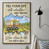 Fill Your Life With Adventures Not Things - Personalized Vertical Poster