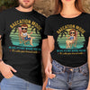 It's Not Where You Go, It's Who You Travel With - Personalized Matching Couple T-Shirt - Gift For Couple, Husband Wife, Anniversary, Engagement, Wedding, Marriage Gift