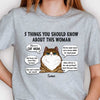 Five Things You Should Know She Is A Cat Mom - Mother's Day Gifts, Gift For Cat Mom - Personalized Unisex T-shirt, Hoodie