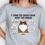 Five Things You Should Know She Is A Cat Mom - Mother's Day Gifts, Gift For Cat Mom - Personalized Unisex T-shirt, Hoodie