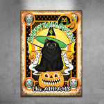 A Wonderful Halloween With Your Cat - Personalized Metal Sign