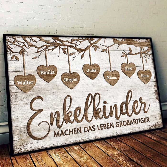 Enkelkinder Machen Das Leben Großartiger - Personalized Horizontal Poster German.