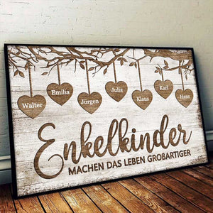 Enkelkinder Machen Das Leben Großartiger - Personalized Horizontal Poster German.