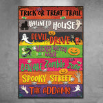 Trick Or Treat Trail - Personalized Metal Sign