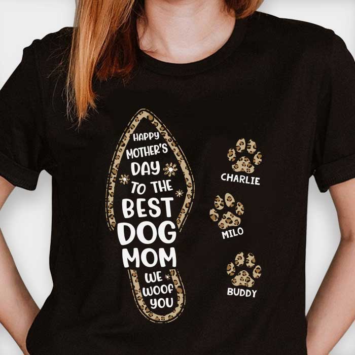 Happy Mother's Day To The Best Dog Mom Paw Print - Gift For Mother's Day - Personalized Unisex T-Shirt, Hoodie