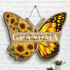 Grandma Butterfly And Kids - Gift For Grandma, Mom - Personalized Shaped Wood Sign