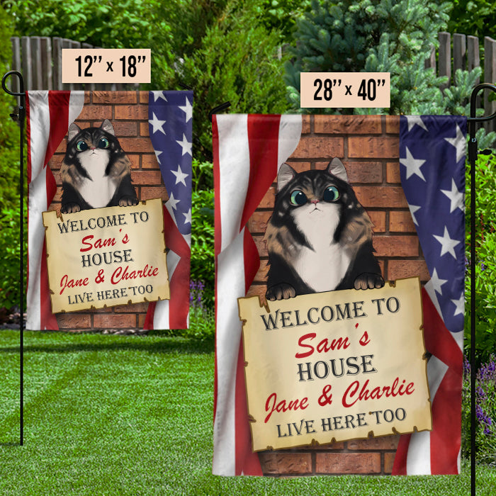 Welcome To Our House - 4th Of July Decoration - Personalized Flag
