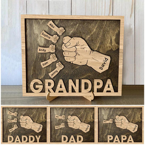 Grandpa Dad And Kids - Personalized Father's Day Sign - Gift For Father's Day