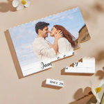 Custom Photo Give Me Your Forever - Couple Personalized Custom Horizontal & Vertical Rectangle Shaped Building Brick Blocks - Gift For Husband Wife, Anniversary