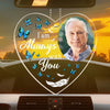 Custom Photo I Never Drive Alone - Memorial Personalized Custom Car Ornament - Acrylic Custom Shaped - Sympathy Gift For Family Members