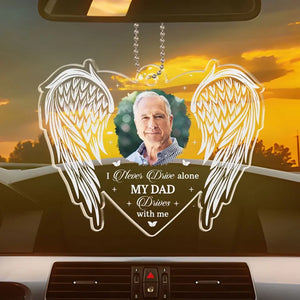 Custom Photo We're Always With You - Memorial Personalized Custom Car Ornament - Acrylic Custom Shaped - Sympathy Gift For Family Members