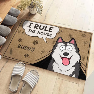 We Rule The House - Dog & Cat Personalized Custom Home Decor Decorative Mat - House Warming Gift For Pet Lovers, Pet Owners
