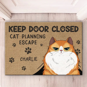 Cat Planning Escape - Cat Personalized Custom Home Decor Decorative Mat - House Warming Gift For Pet Owners, Pet Lovers