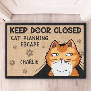 Cats Planning Escape - Cat Personalized Custom Home Decor Decorative Mat - House Warming Gift For Pet Lovers, Pet Owners