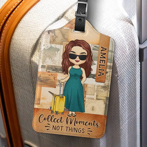 Find Moments Not Things - Travel Personalized Custom Luggage Tag - Holiday Vacation Gift, Gift For Adventure Travel Lovers